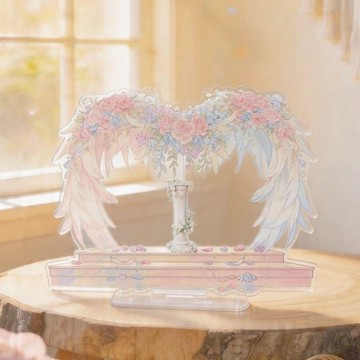 ⏳臺灣特售⏳花翼3寸亞克力雙人插卡立牌高顏值夢幻桌面飾品新款