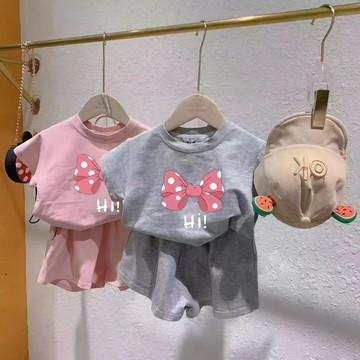 Mini baby🌷現貨🌷兒童套裝 女童男童 短袖T恤 夏季純棉 夏季薄款 中小童 短袖短褲套裝