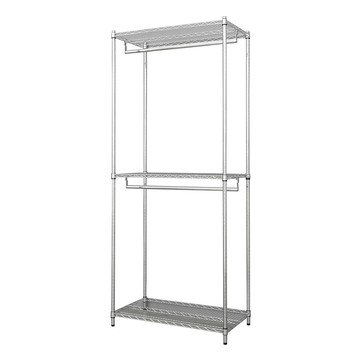 【dayneeds】荷重型 90x45x210公分 三層電鍍(鎖管)雙桿衣櫥