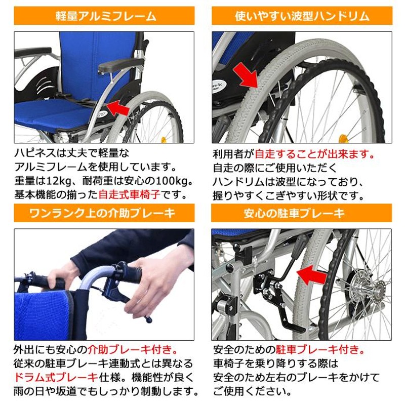 新発売の 【Care-Tec ケアテックジャパン 自走式 ハピネス-介助 アルミ