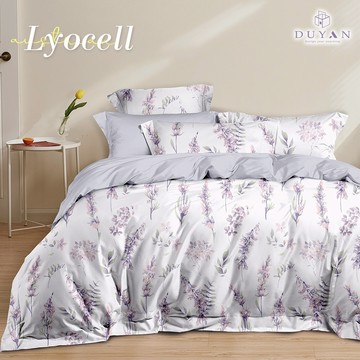 【DUYAN 竹漾】奧地利天絲 單人/雙人/加大 床包組/床包被套組 / 飛花若紫 台灣製