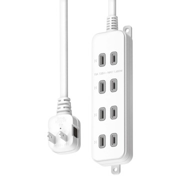 SUN JAKE 永旭電工 2P安全延長線組 4孔 SJ-204C  1.2m  1條  白色