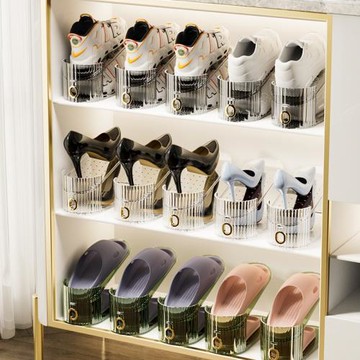 雙層鞋托架家用宿舍鞋柜分層隔板可調節鞋子收納神器放鞋架置物架