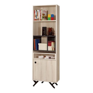 文創集 米亞利2尺單門開放書櫃-60x30x181cm免組