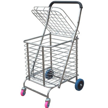 免運/開票 不銹鋼大號買菜購物車便攜手拉車可折疊小推車老年人菜籃家用拖車L080快速出貨