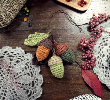 Handmade手作-橡實(苧麻款)-吊飾/裝飾品