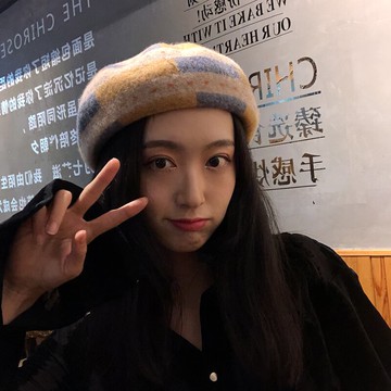 【澳洲羊毛】拼色貝雷帽女復古英倫文藝學院風南瓜畫家帽子韓版潮1入
