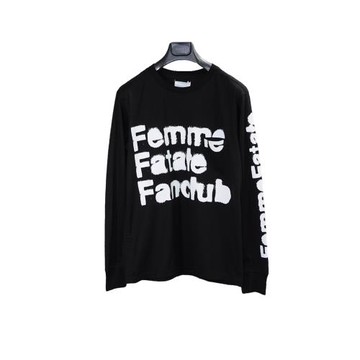 The Soloist宮下貴裕19SS黑色高支棉搖滾字母印花圓領長袖T恤IT48