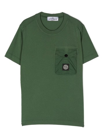 STONE ISLAND JUNIOR pocket-detailed cotton t-shirt Boy