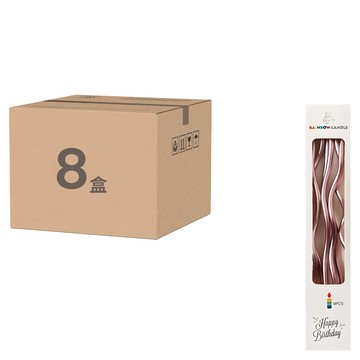 RAINBOW CANDLE 金屬彩色曲線生日蛋糕蠟燭 6支裝  無香味  8盒  25g