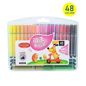 【孩子國】三角筆桿可水洗彩色筆48色