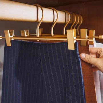 強力褲架褲夾鋁合金家用牛仔褲子衣架太空鋁晾曬衣柜半身裙不銹鋼