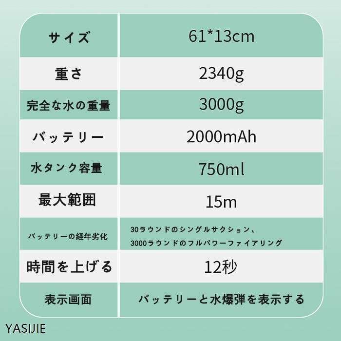 水鉄砲 電動 強力 ウォーターガン 大人 子供 電動水鉄砲 大容量 長距離 自動給水機能 夏 レジャー 水遊び 海水浴 セット