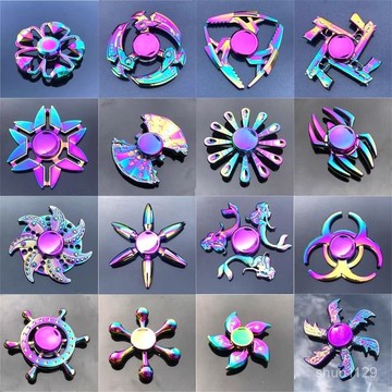 臺灣🚍8H出🉑金屬陀螺炫光版閃光炫酷新款旋轉男孩單個飛轉手動