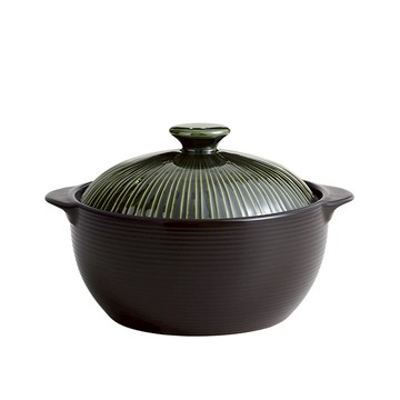 LIHAN Living Curator Line Pot 無裂紋沙鍋耐熱鍋 綠色  18cm  1個