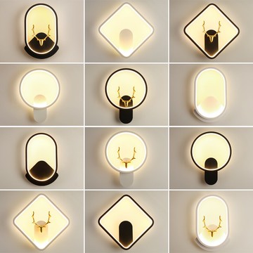 免運 北歐壁燈led臥室燈床頭燈簡約現代背景墻壁燈客廳樓道樓梯燈創意