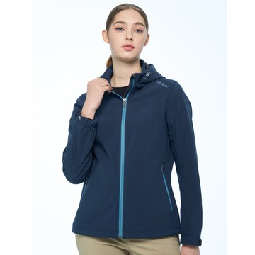 【WILDLAND荒野】女彈性環保紗15K/15K超潑外套藍黑色