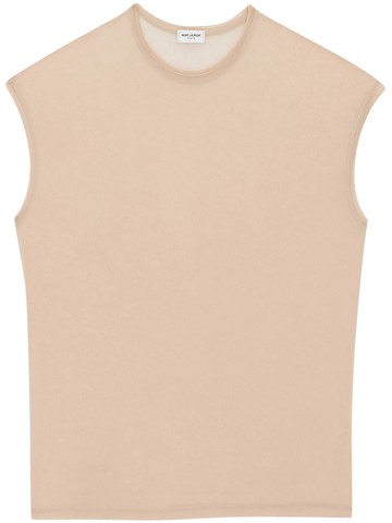 Saint Laurent - sleeveless cotton T-shirt - men - Cotton - XS - Neutrals