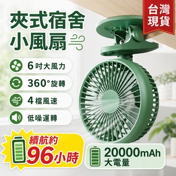 🔥台灣現貨🔥USB充電夾式小風扇 6吋大風力桌面手持扇 學生宿舍床頭車用風扇 360度旋轉 四檔風速 靜音持久續航便攜款