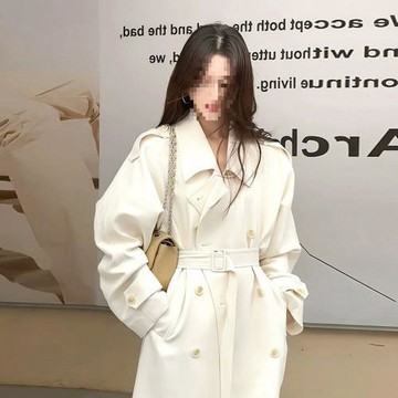 許我耀眼許妍趙露思同款中長款風衣外套女春秋休閑小個子翻領大衣