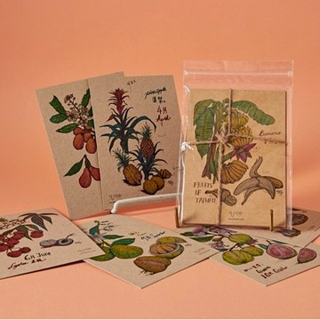 玩食插畫工作室｜台灣水果花月份卡組