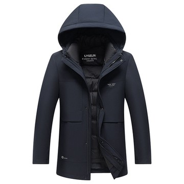 [巴黎精品] 真羽絨90%白鴨絨羽絨外套羽絨衣夾克-戶外加厚連帽保暖男外套2色a1is43