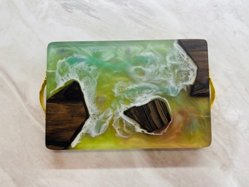 黑柿木海洋茶盤擺飾