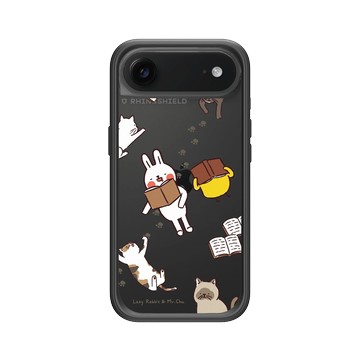 iPhone Air Mod NX -邊框背蓋組合 (相機按鈕) 黑 - 懶散兔與啾先生 Lazy Rabbit and Mr.Chu - 一起午睡