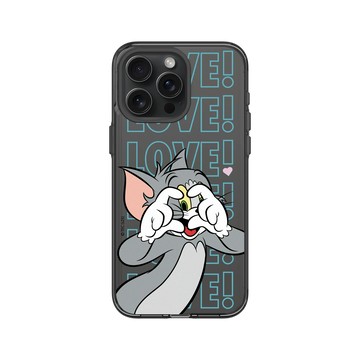 iPhone 15 Pro Max Clear 酷墨灰 - 湯姆貓與傑利鼠 Tom and Jerry - 湯姆貓愛心
