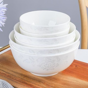 10個裝骨瓷家用吃飯碗陶瓷泡面碗大湯碗酒店餐具菜碗米飯碗粥碗