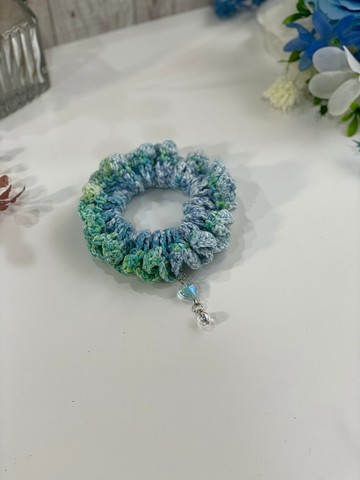 手工編織 段染鬆餅髮圈-蘇打