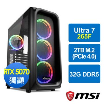 微星B860平台[武天狂將]Ultra 7 265F/32G/RTX 5070/2TB_M2