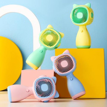 創意手持小型風扇USB充電桌面風扇卡通學生清新可調節大風力靜音迷你辦公室兩檔調節