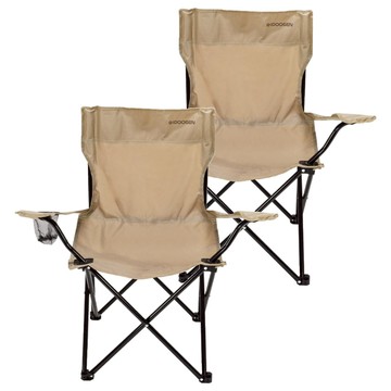 IDOGEN Bulk 露營扶手椅附收納袋  棕褐色  2套