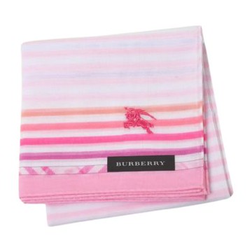 BURBERRY 繽紛彩韻刺繡戰馬LOGO帕領巾(粉紅色系/50CM)