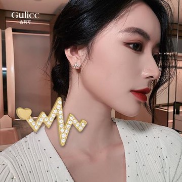 【Gulicc】古莉可 韓版 閃點 愛心 耳環(飾品 耳飾 耳釘 耳扣 耳環 情人節 母親節 七夕 生日禮物)