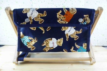 【震撼精品百貨】日本精品百貨~木頭摺疊置物架-熊藍M