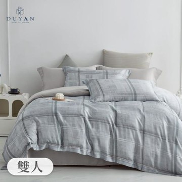 【DUYAN 竹漾】60支萊賽爾天絲三件式枕套床包組 寂霧序章 台灣製(雙人)