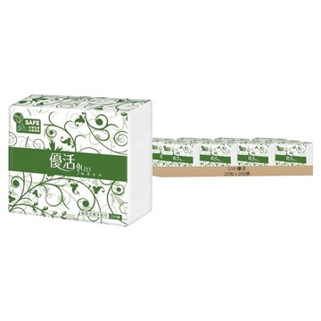 LIVI 優活 抽取式擦手紙 原生紙漿環保擦手紙 x 20包  1入