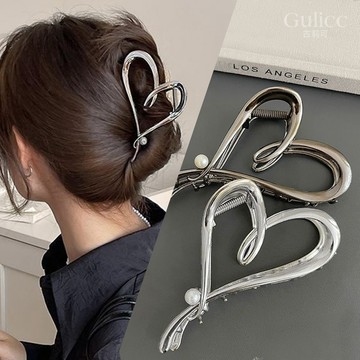 〔快速出貨〕新年快樂【Gulicc】酷甜風 珍珠愛心 大抓夾