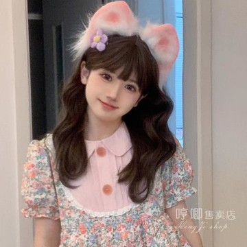 哼唧家假發女長發自然全頭套中長卷時尚新款自然空氣劉海甜美網紅