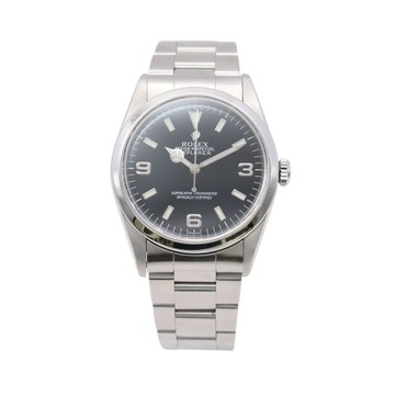 ROLEX 勞力士 Explorer 腕錶 黑色錶盤 不鏽鋼 14270 【二手名牌BRAND OFF】