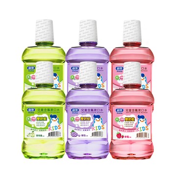 刷樂 兒童含氟漱口水500mlX6入(青蘋果/葡萄/草莓)