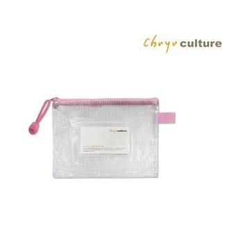 珠友Chuyu多功能網狀拉鍊袋/WA-50052/A6/附名片袋/粉紅