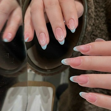 Yuki Nail夏日清透薄荷綠法式貓眼美甲穿戴甲顯白日常百搭ins韓系純欲高階