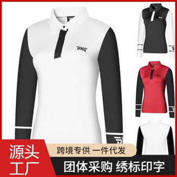 新款高爾夫女士長袖T恤透氣速干吸汗polo衫球衣修身百搭運動衣服