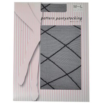 KI 系列 pattern pantystocking日本製大菱格紋花紋褲襪(黑色/M-L)