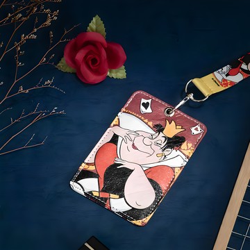 Disney 迪士尼 反派安全扣掛繩證件套  11.5 x 7.5 x 45cm  紅心皇后  1個