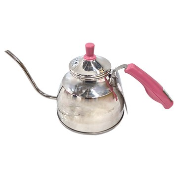 YOSHIKAWA 吉川 日本18-8不銹鋼細口咖啡壺 粉櫻系列 底部厚度0.5mm 流線型把手設計  SJ-1996  1.1L  1個