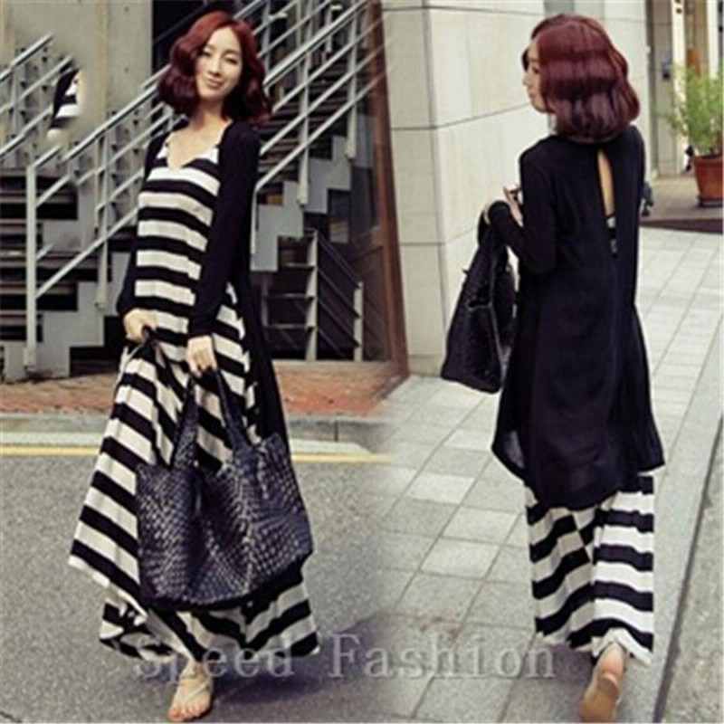 ロングワンピース スーツ レディース セットアップ Vネック Aライン ボーダーニット ロングワンピ キャミソールワンピース カジュアル Mt15 通販 Lineポイント最大0 5 Get Lineショッピング